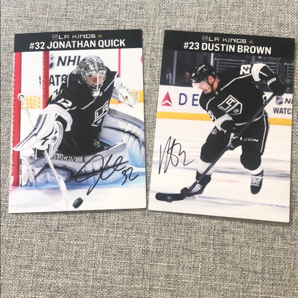 LA Kings Signed Autographed Cards - Quick & Brown